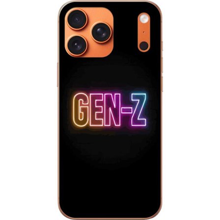 Yhteensopiva Puhelinkuori Apple Apple iPhone 17 Pro Max Neontext Gen Z värikkäässä valossa tummaa taustaa vasten modernissa digitaalisessa tyyliis