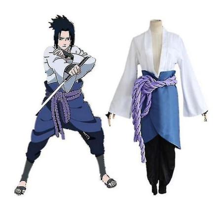Uchiha Sasuke kostym Anime Haruto Shippuden tredje generationens kläder Halloweenfest V XL