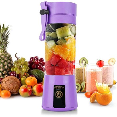 Bærbar Mini Blender USB Genopladelig 380ml til Smoothies, Shakes, Frisk Juice med Seks Blade - Letvægts Rejse Kontor Køkken
