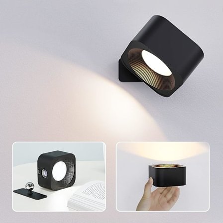 Vegglampe, LED-vegglampe med lang batterilevetid, USB-oppladbar, Tou
