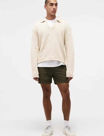 NEUW Boucle Knit Rugby Poloecru - Cream - L