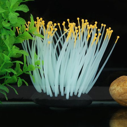 Livfull konstgjord korallväxtprydnad för akvarium undervattensfisktank nattlampa orange