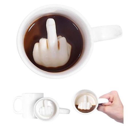 Tummen upp keramisk mugg Keramisk mugg Middle Finger kaffekopp