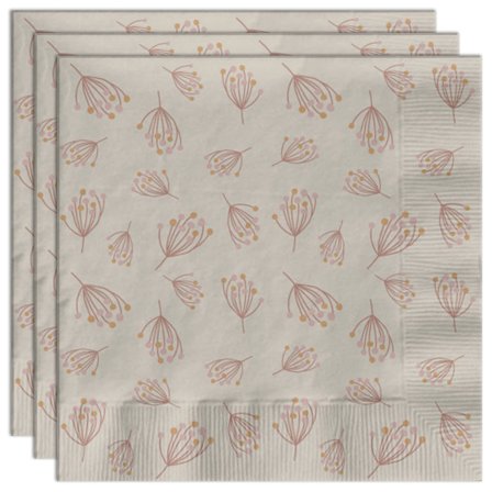 Servietter Blomstrende Beige/Lyserød 20-pak