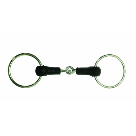 Korsteel Hard Gummi Jointed Lös Ring Snaffle Bit 6in Svart