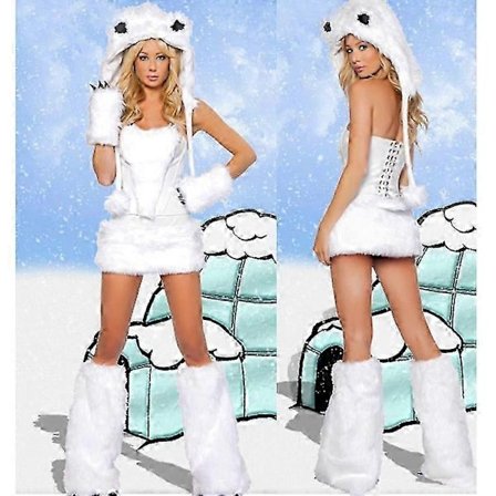 2025 Sexy Jule Damekostyme Cosplay Stor Hale Ulv Cosplay Party Maid Fristelse Julenisse Todelt Kostyme-Perfek{REN}