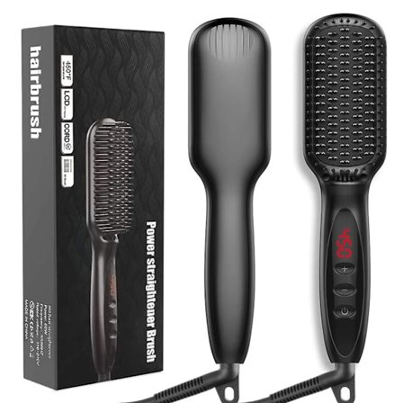 Hår Rightener Hot Comb Pro LCD Heating Elektrisk Ionisk Righten Hår Styles Anti Static Ceramic Rightening Beard Comb