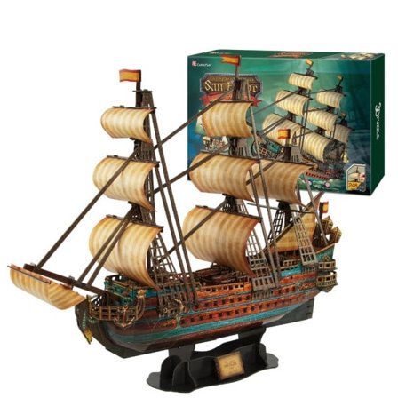 3D Puzzle The San Felipe Ship Model Kits 25,6" Seilboat 248 Pcs Stress Relief