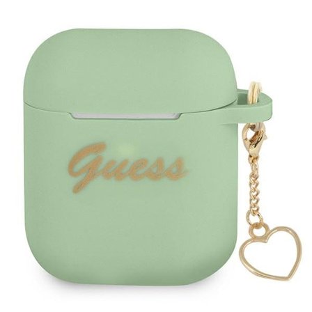 Guess GUA2LSCHSN AirPods cover grøn/grøn Silikone Charm Heart Collection