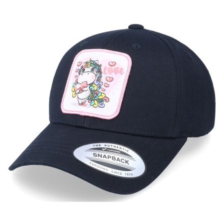 Unicorns - Svart adjustable Keps - Kids Unicorn Love Patch Black Adjustable @ Hatstore