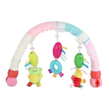 Aktivitetsbue for spedbarn, leketøy, sikkerhetsbøyle for barnevogn, avtakbar lekebue for barnevognsete, dyreleker, kromatisk farge