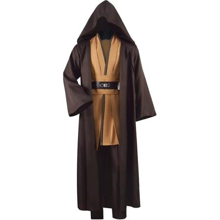Vuxen Tunika Kostym För Jedi Outfit Skywalker Halloween Cosplay Kostym Huvrock Kappa Full Set Uniform Tre versioner S Brown