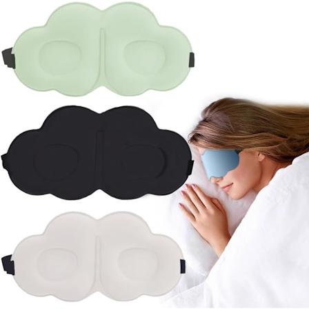 3-pack moln-sömnmask för sidolägare 3D ljusblockerande sömnmasker ögonmask för resor meditation tupplur mjuk konturerad svamp