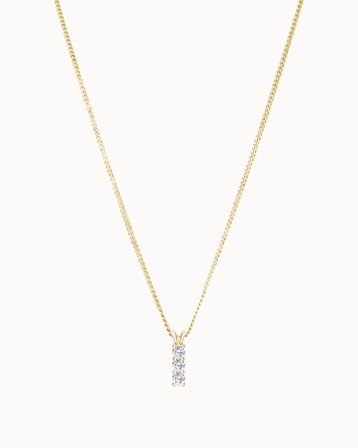 Diamanthalskæde Odette 18K Gultguld 3x0.10 Carat Naturlig Diamanter