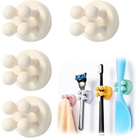 4-osainen silikoninen hammasharjateline (vihreä), seinälle kiinnitettävä käytännöllinen