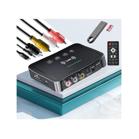 Bluetooth Adapter NFC Bluetooth Lydadapter 3 I 1 Bluetooth 5.0 Sender Modtager Bluetooth Adapter USB Aux/RCA 3.5mm Sort
