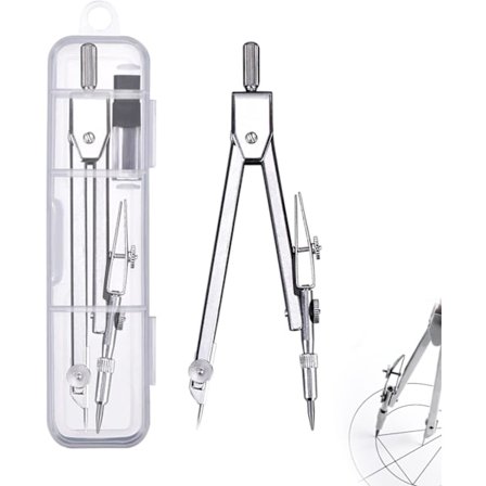 passer, professionel tegne passer (med forlænger), arkitektpasser (med skrue).