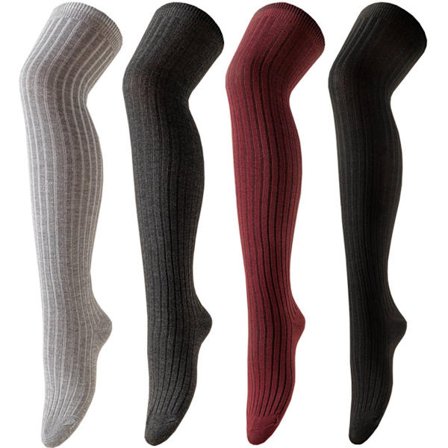 Knæstrømper til kvinder, over-knee strømper, bomuldsstøvlesokker, sokkesæt