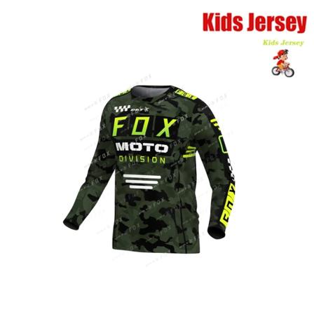 BAT FOX Kids Racing tröja Downhill Jersey Mountain Bike T-shirt Camiseta Motocross Jersey Snabbtorkande andningsbar barntröja KA-AL557 M