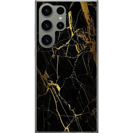 Kompatibel Mobilcover til Samsung Galaxy S23 Ultra Marmor Sort & Guld