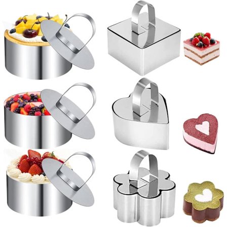 7,5 cm Keksi Rengas Kakkuvuoka, Jälkiruokamoussevuoka (4 muotoa)