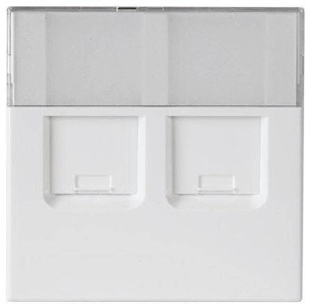 ABB 2TKA00001111 Centrumplatta 2xRJ45 Vit, Strömbrytare & vägguttag