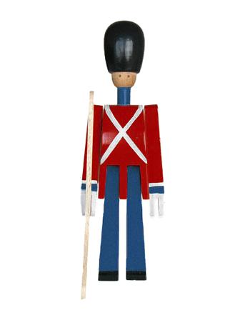Menig Med Gevär Small Röd/Blå/Vit Home Decoration Decorative Accessories/details Wooden Figures Multi/mönstrad Kay Bojesen