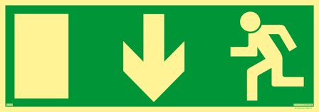 Systemtext 825122 Skylt nödutgång Pil ned, Skyltar & tillbehör