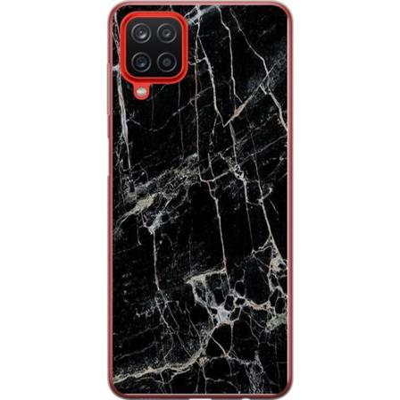 Samsung Galaxy A12 Cover / Mobilcover - Sort marmor