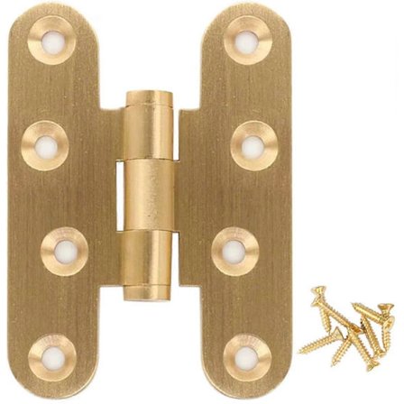 Sæt med 2 polerede messingdørhængsler til stuedøre, egetræsdøre (længde 60 mm) Som vist Som vist