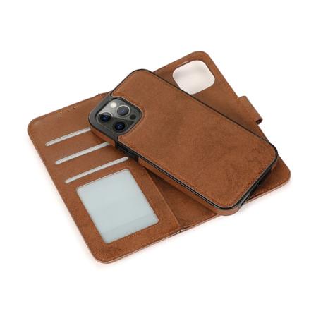 iPhone 15 Pro Max - Plånboksfodral i PU-läder med 3-kortfack Brown
