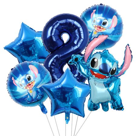 6 stk. Lilo & Stitch Partyballonger 30" Tall Luft Globos Sett Baby Shower Bursdagsfest Dekorasjoner Leker Gaver Tilbehør Blå B