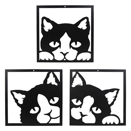 Metal Kat Vægkunst Boligdekorationer Stueindretning DIY Husholdningsartikler