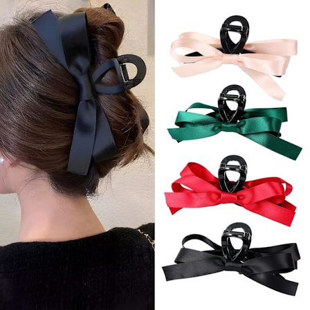 Stora Hårklämmor med Rosett för Kvinnor, 4-pack Rosett Hårklämmor Halkfria Klor för Tunt Tjockt Lockigt Hår, Rosett Håraccessoarer