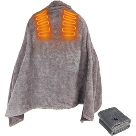 Elektrisk varmeteppe | Komfortteppe - USB elektrisk varmesjal - For kropp, rygg, skulder, i seng, kontor, vintercamping, reise