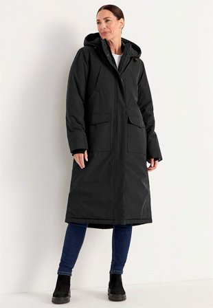 Cellbes of Sweden - Funksjonell, varm-foret, lang parkas i svart for damer i størrelse 42/44