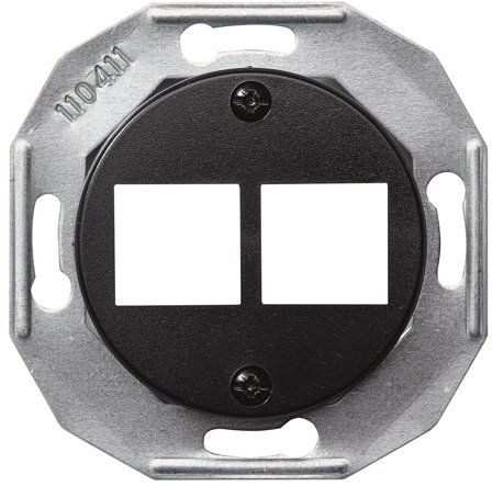 Schneider Electric Actassi Centrumplatta svart, utan ram 2x8 poler, Strömbrytare & vägguttag