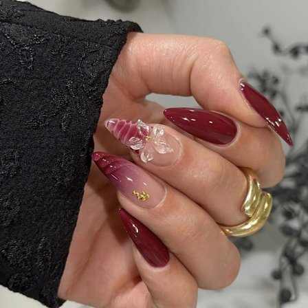 Langtidsholdbare ABS Kunstige Negle Vinrød Fransk Manicure Design Stick Applikation