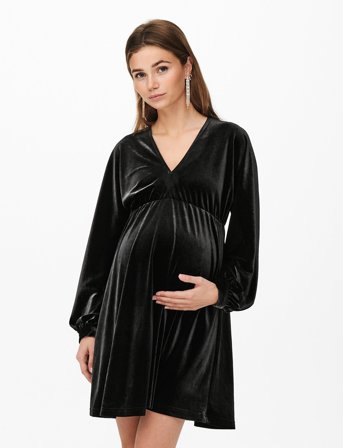 Only Maternity Olmesme Life Ls Velour Dnm Dress - Black - XL
