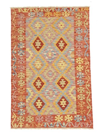 Kelim Afghan Old Style Matta 105X156 Brun/Orange Ull, Afghanistan