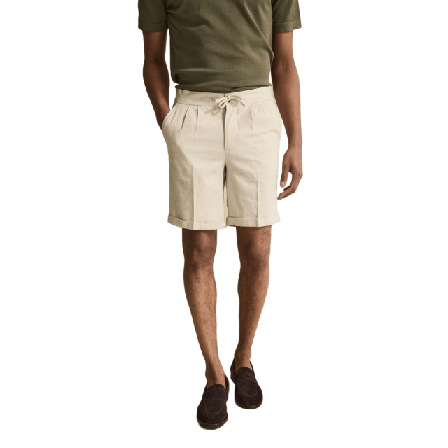 John Henric Linen Blend Shorts (maine) Byxor Herr Beige 50