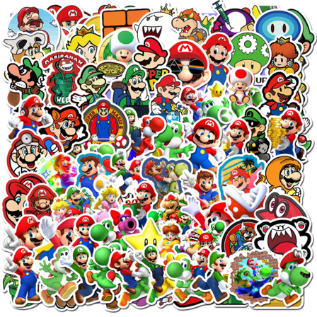 50 St Super Mario Doodle Vattentät Klistermärke För Bagage