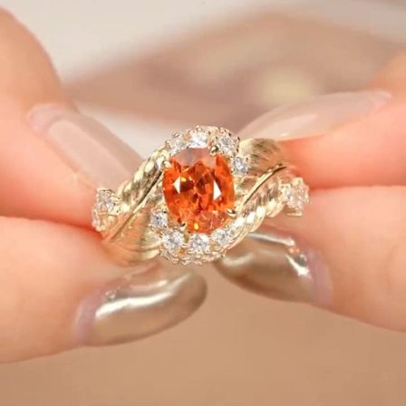 Konstgjord sol gul diamant ring med justerbar kvinnlig öppning