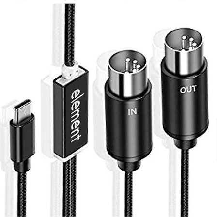 MIDI - USB C -tyypin C-kaapeli USB MIDI -muunnin merkkivalolla sähköurkujen tietokoneelle
