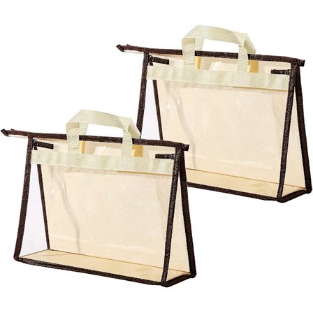 Läpinäkyvä käsilaukkujen säilytyspussi, käsilaukkujen järjestäjä kaappiin, vetoketjullinen ripustettava säilytyspussi