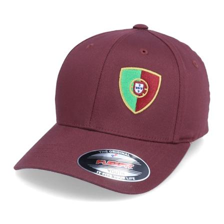 Forza - Kids Portugal Flag Shield Maroon Flexfit Flexfit Red Cap - @ Hatstore