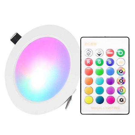 5W LED-uppotettu valaisin alasvalaisimella, IR-kaukosäätimellä, 16 väriä ja 4 vilkkumistilaa, himmennettävä RGBW-väriä vaihtava tulvavalo 