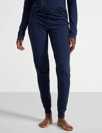 Lindex Trousers Tapered Aop Dots - Navy - S