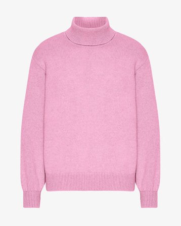 Merino Wool Turtleneck - Cherry Blossom