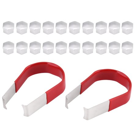 20 kpl 19 mm Kromi Yleismallin Pyöränmutterin Pultin Suojus poistotyökaluilla